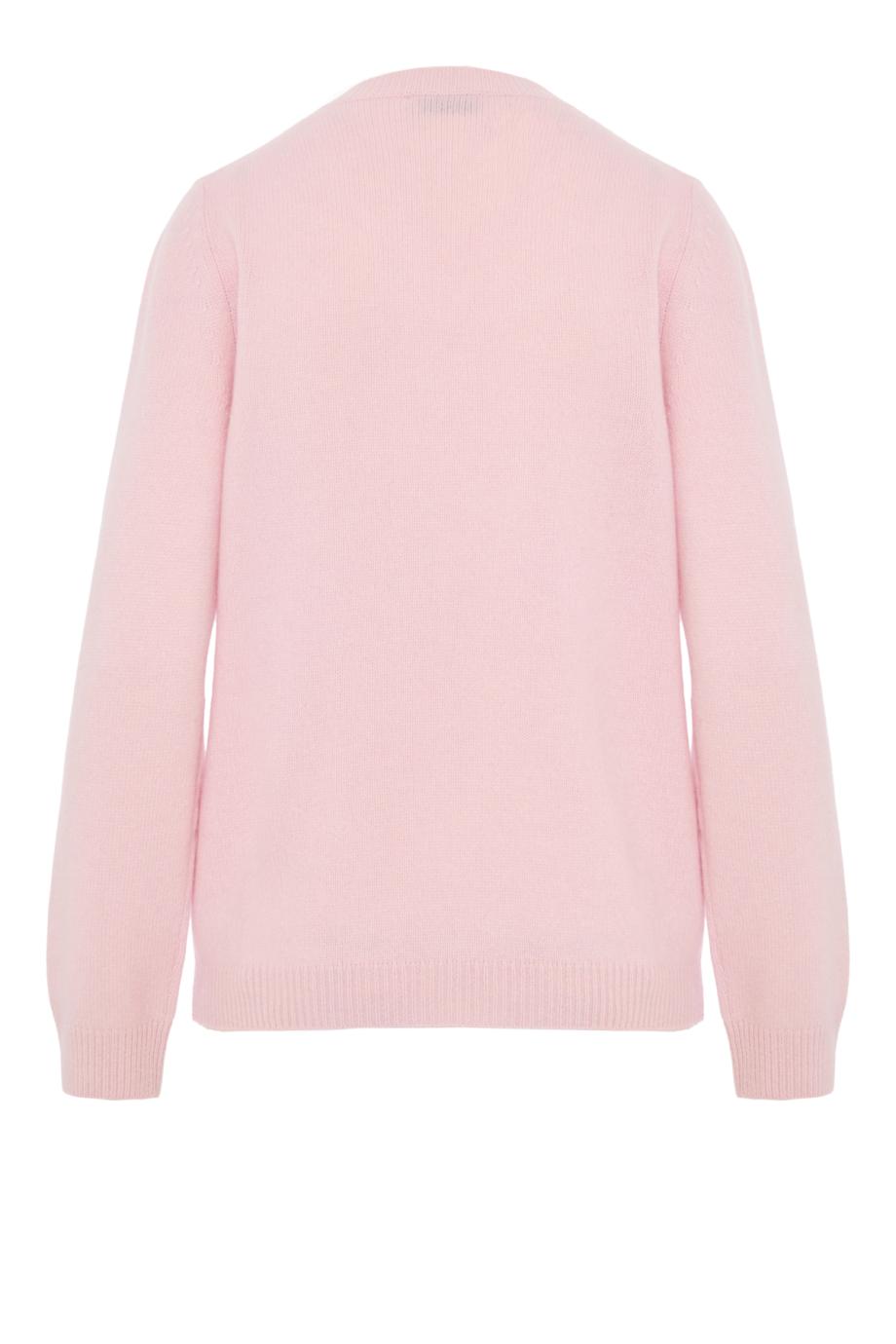 Cashmere crew neck sweater in rose quartz