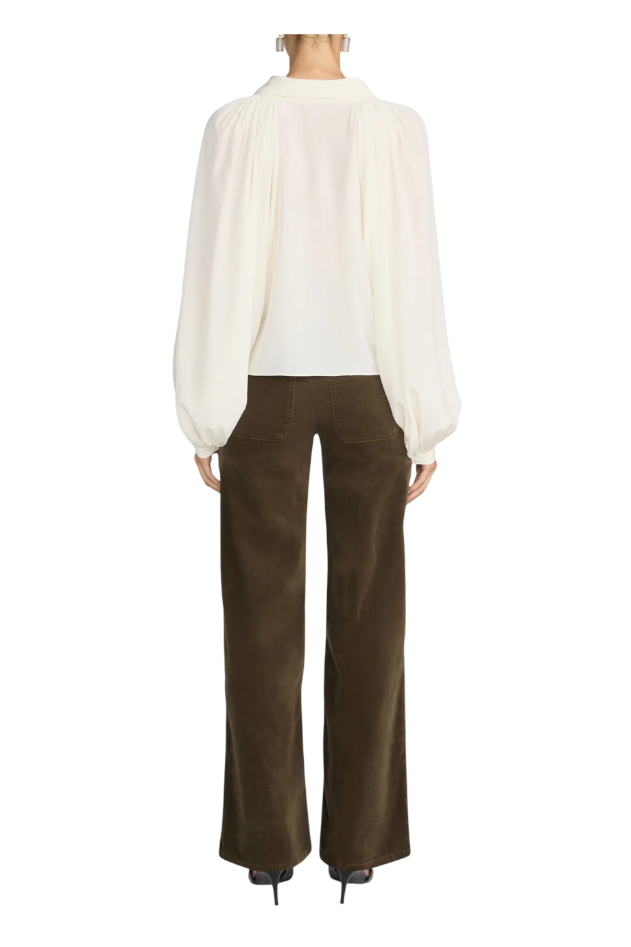 Le Slim Palazzo corduroy pants in military