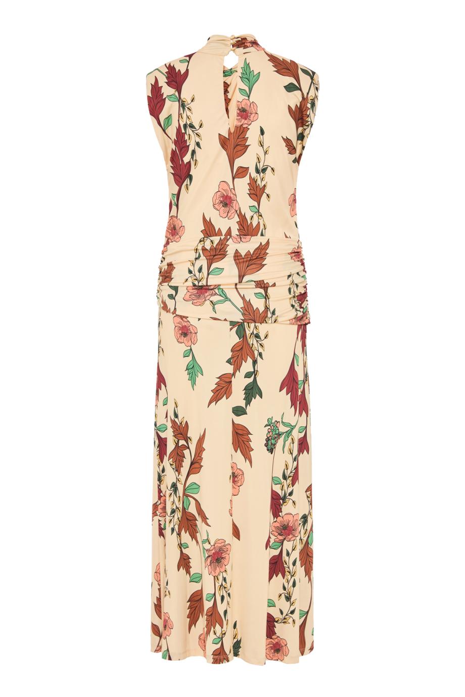 Hibiscus Compass ankle dress in ecru