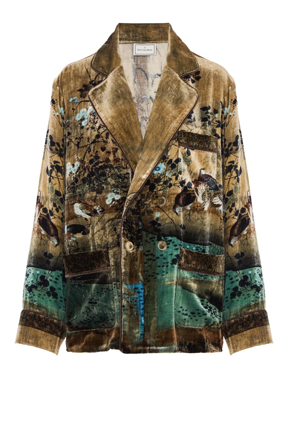 Kanpur silk-velvet jacket in gold