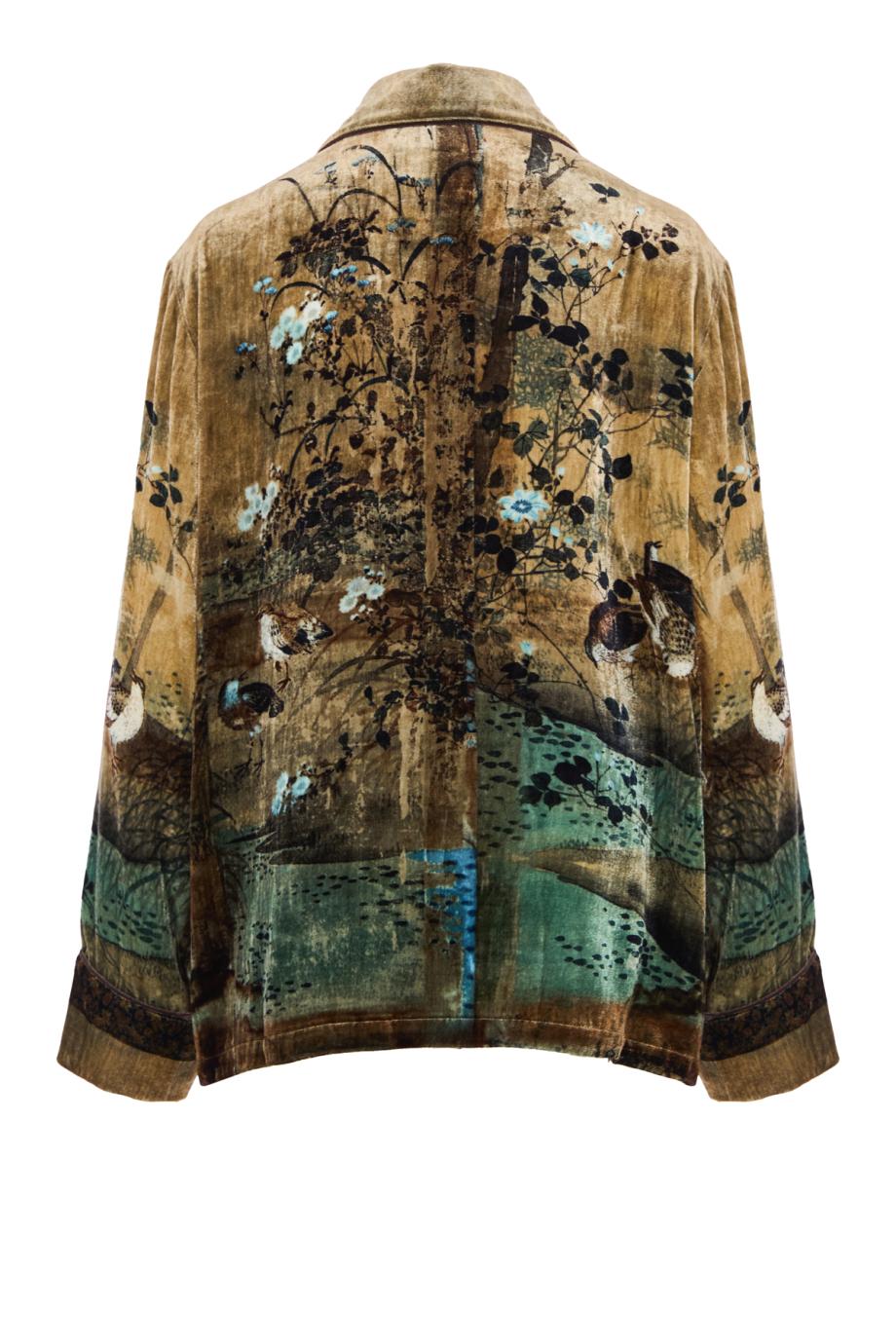 Kanpur silk-velvet jacket in gold