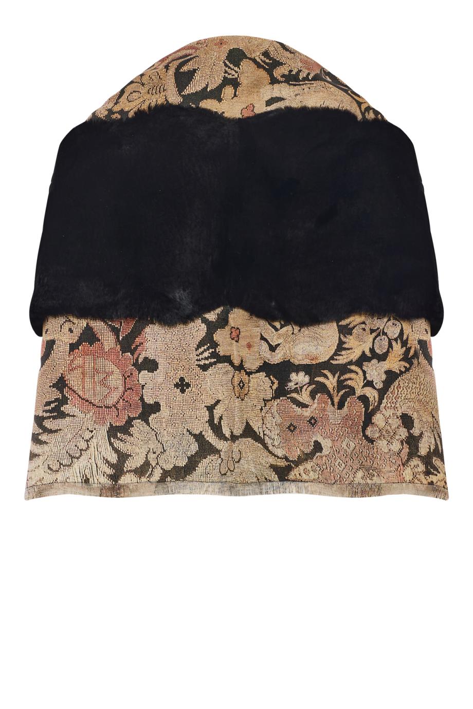 Fanory silk scarf in beige and black