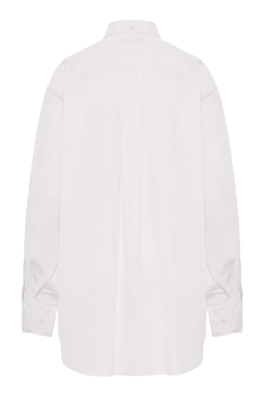Cotton button-collar shirt in white