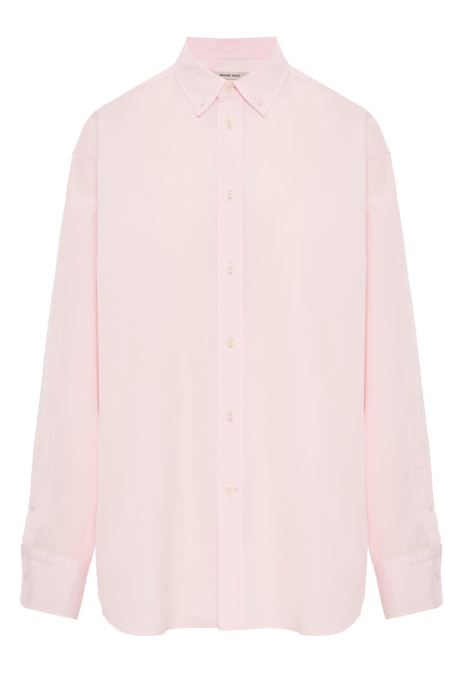 Organic cotton button-collar shirt in pale pink