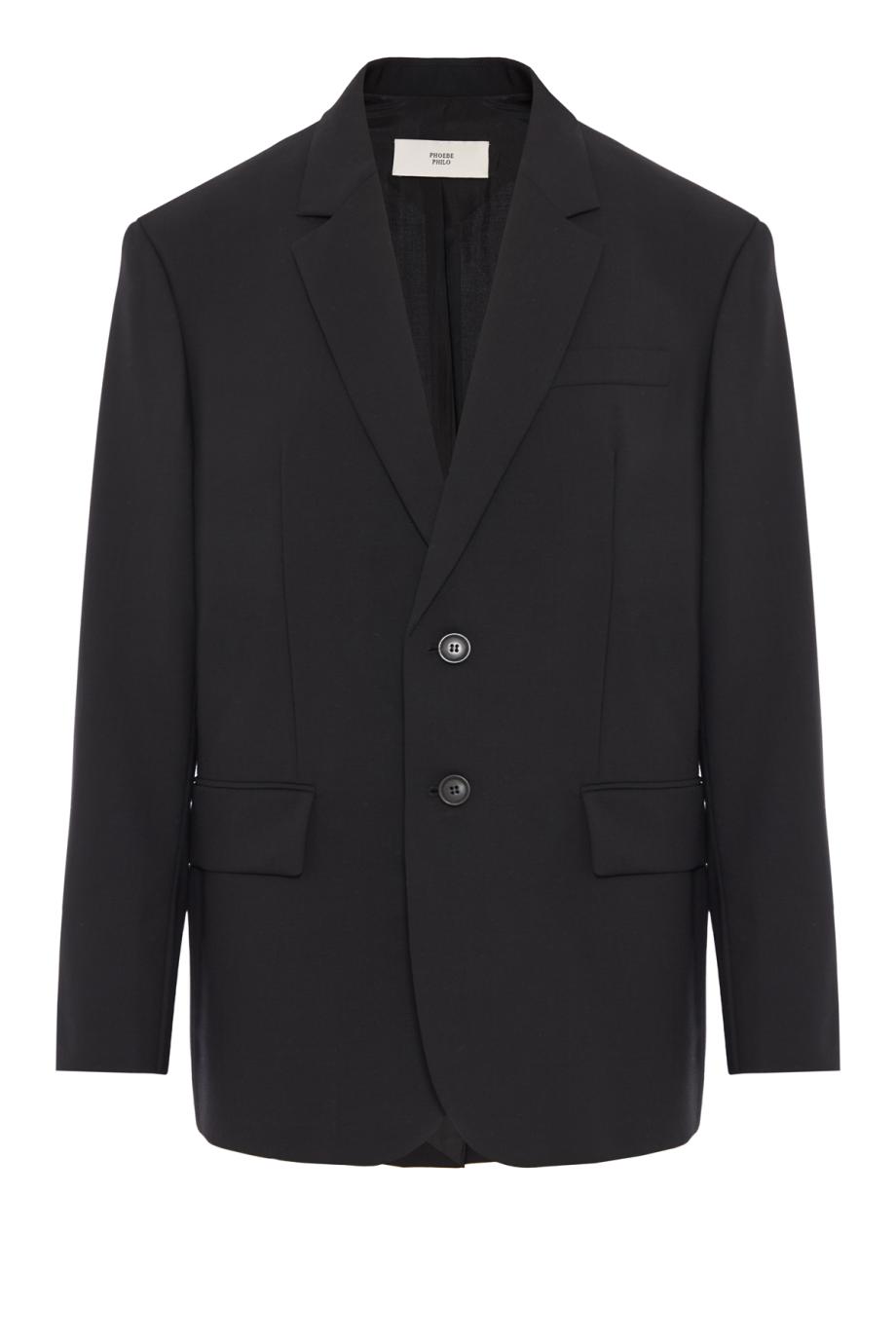 Neapolitan wool blazer in black