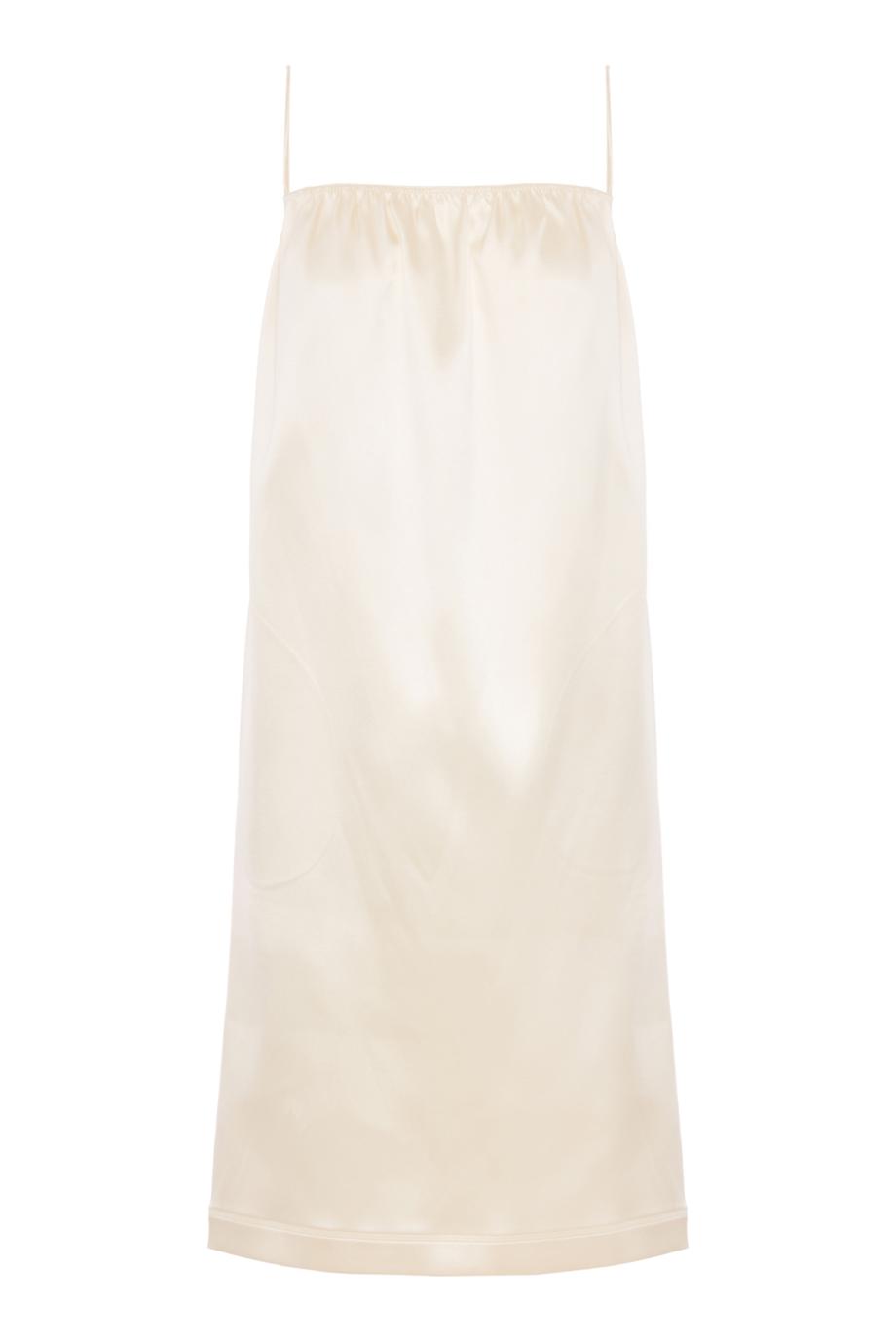 Liquid slip dress in acid ivory