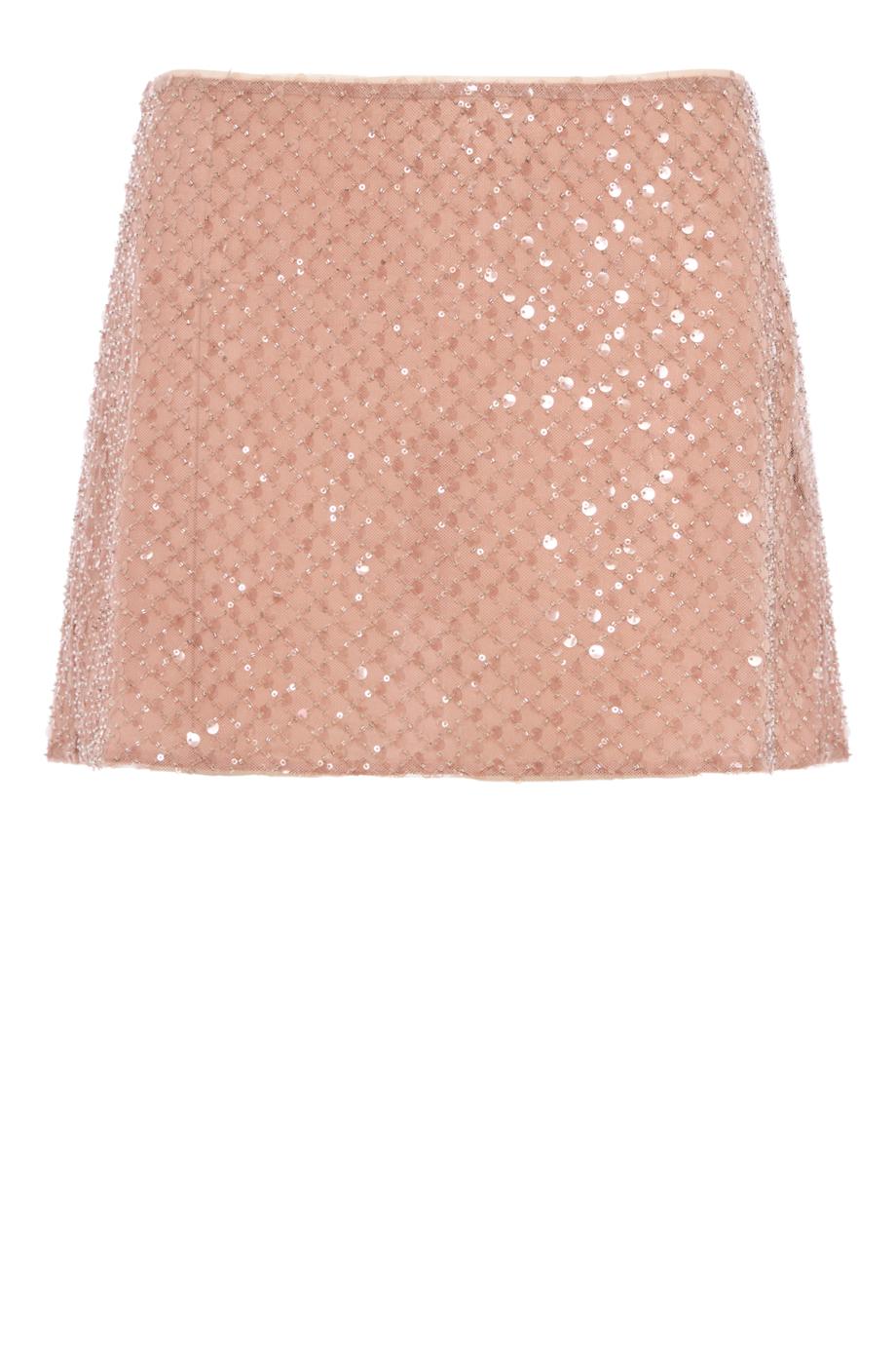 Bethely sequin mini skirt in truffle