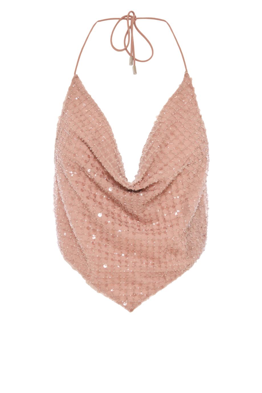 Bethely sequin top in truffle