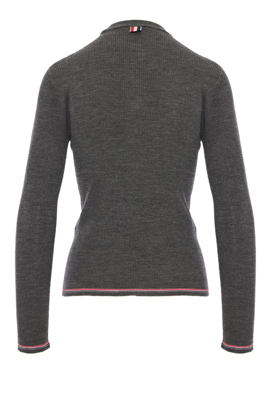 Wool rib-knit cardigan in grey