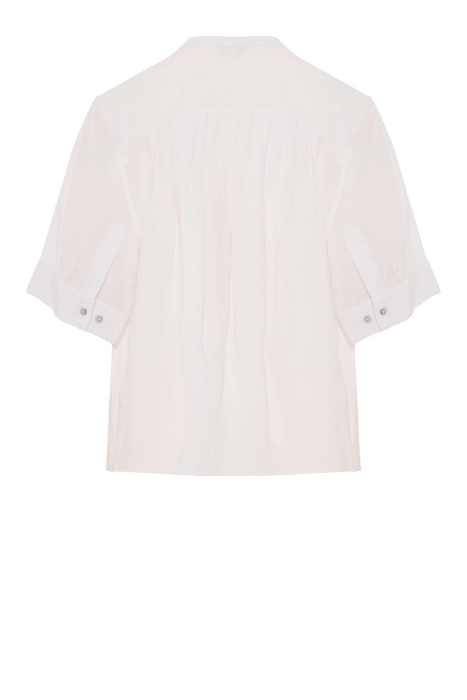 Gathered crepe shirt in optic white
