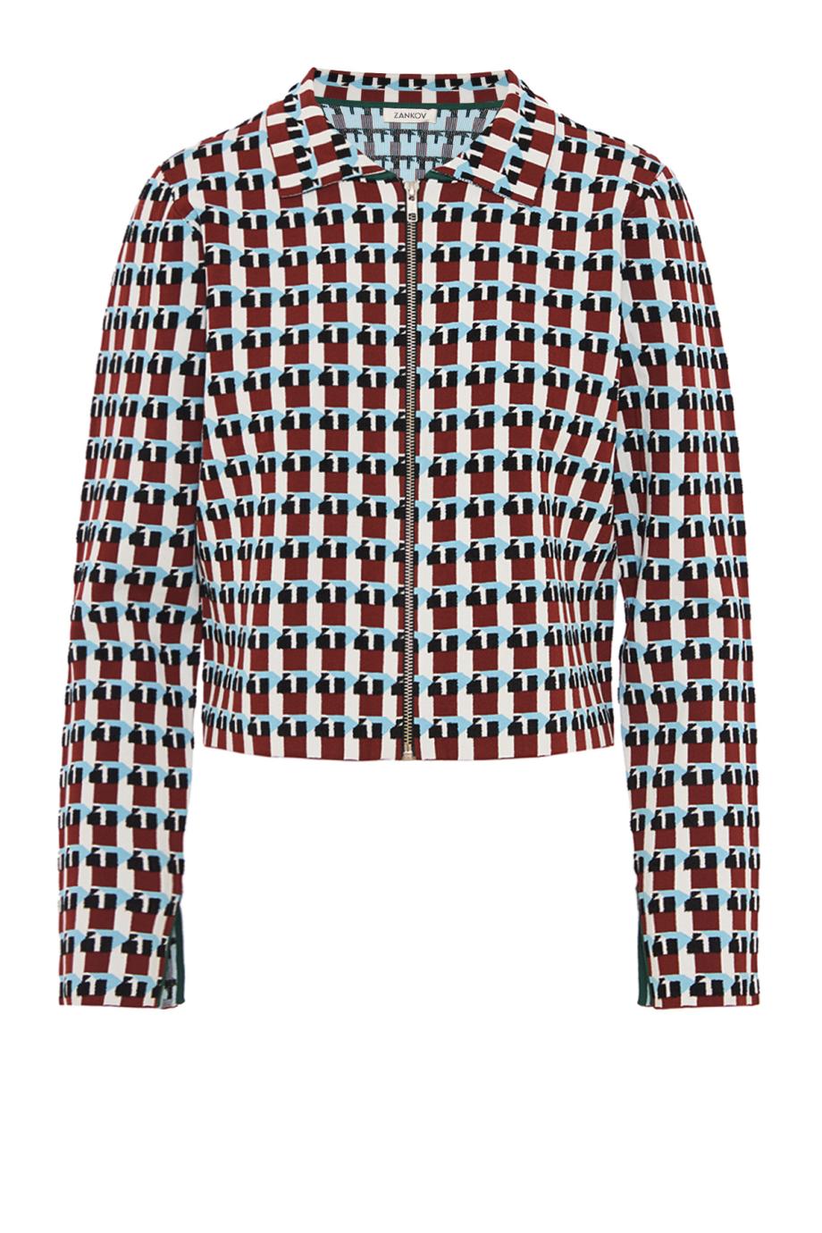 Saune colourblock knitted cardigan in gamay