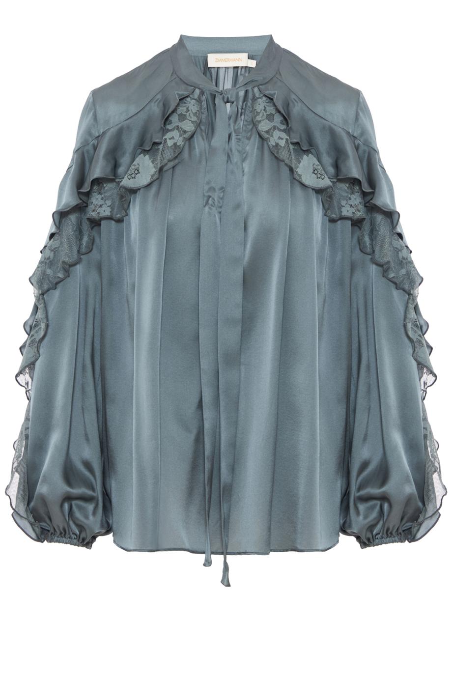 Valiant flutter blouse in deco blue