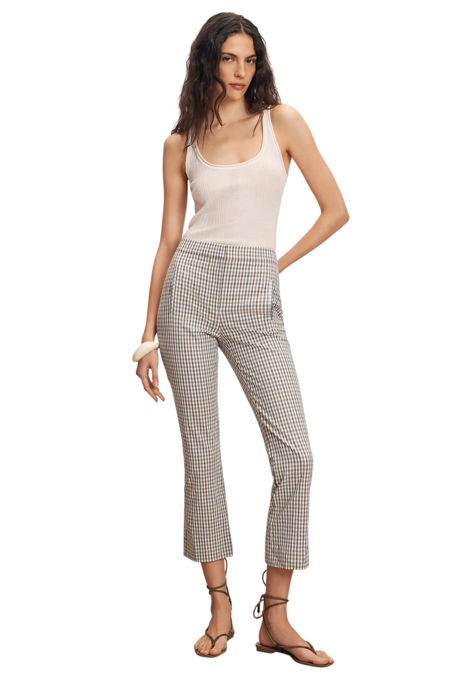 Arte houndstooth cropped pants in navy