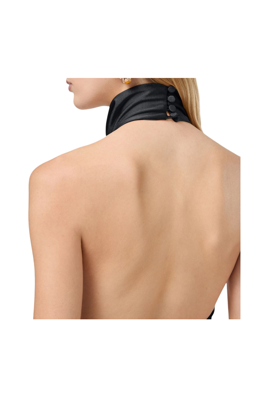 Tatiana halterneck open-back jumpsuit in black