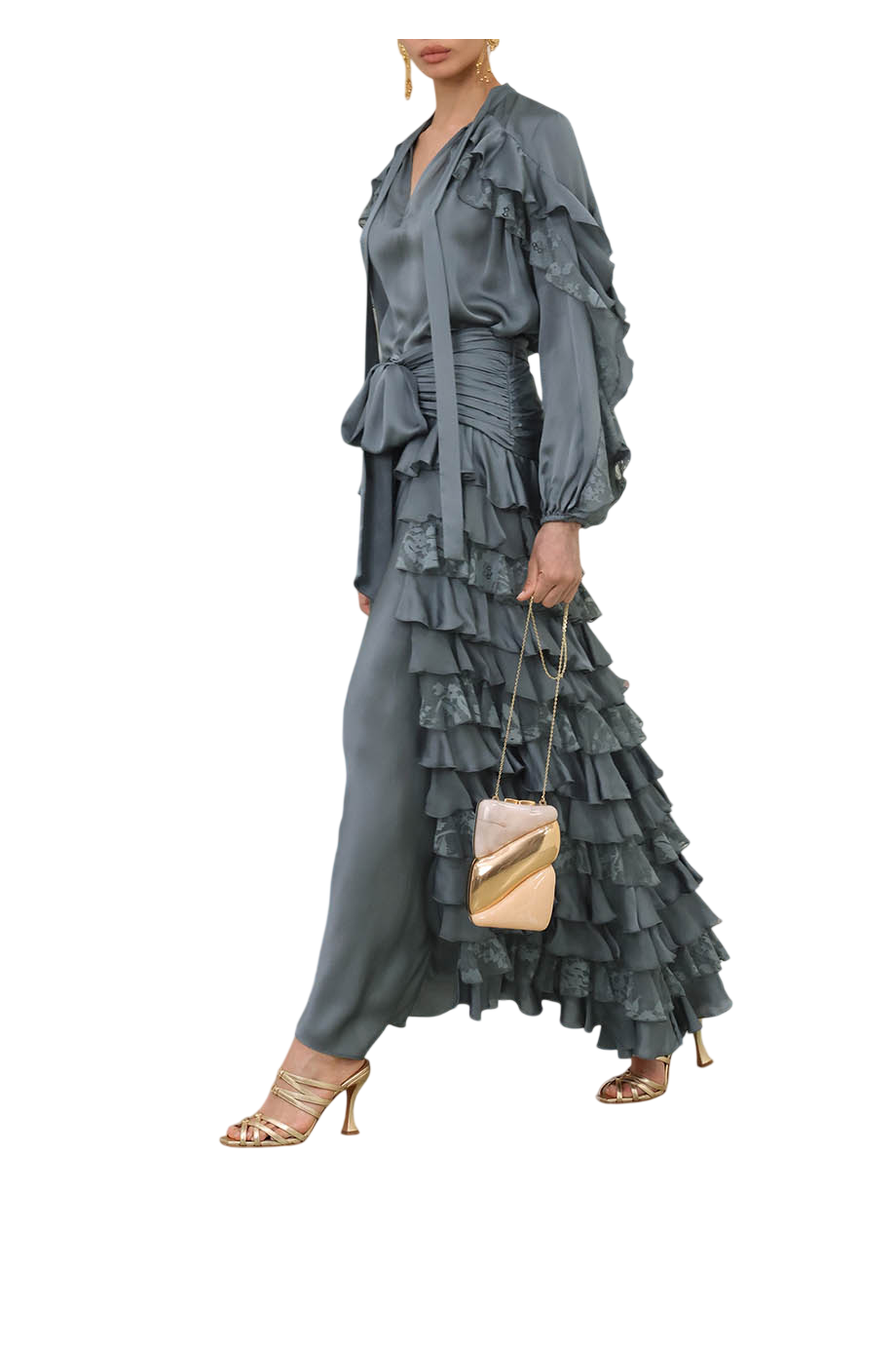 Valiant flutter blouse in deco blue