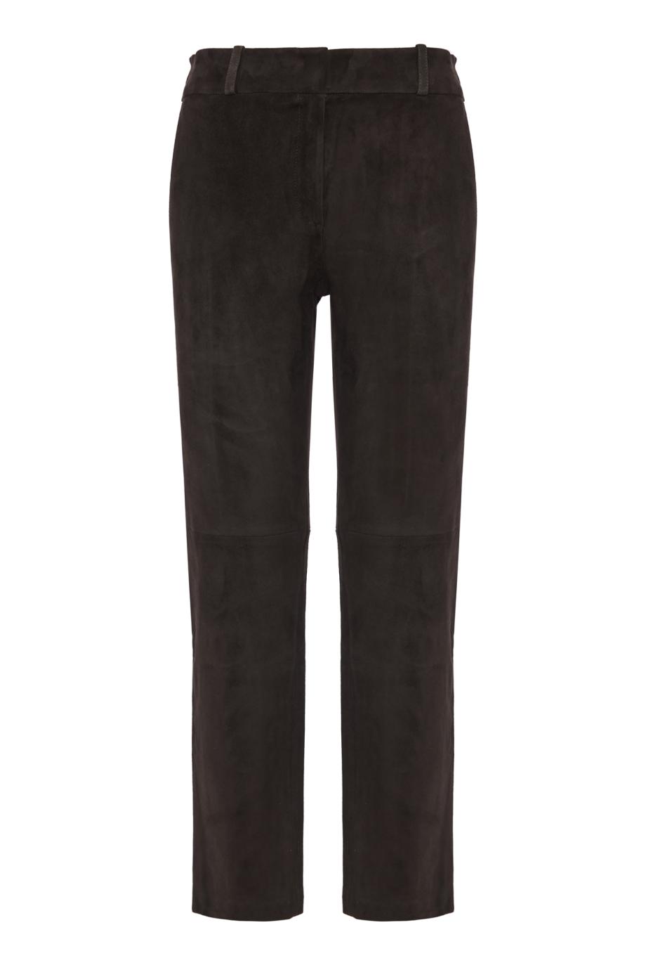 Jen stretch suede trousers in iron