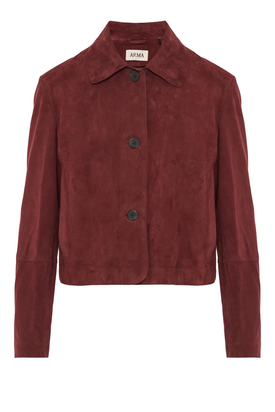 Emy tailored suede jacket in mahogany