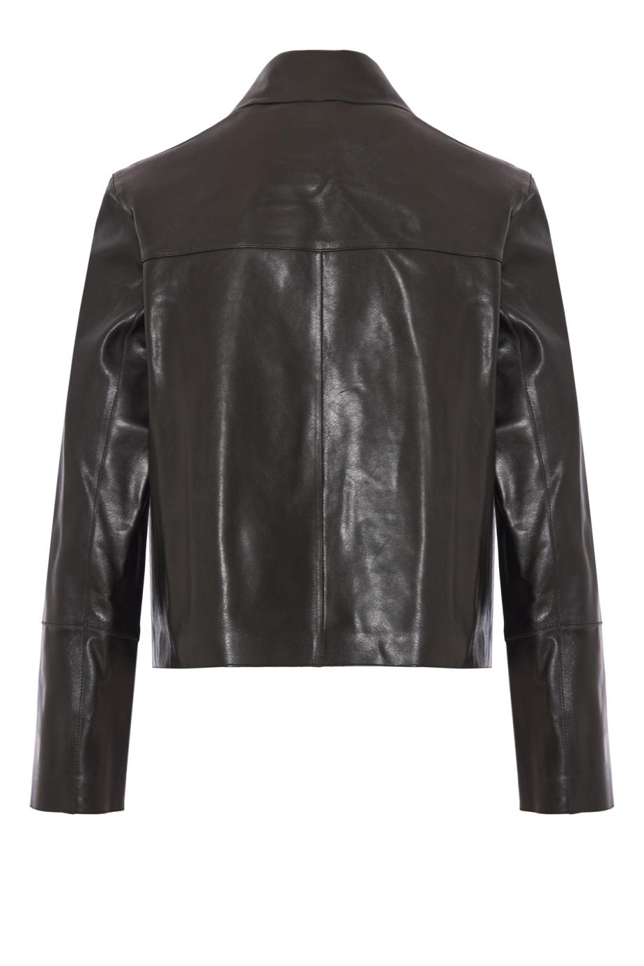 Fem tailored leather jacket in black