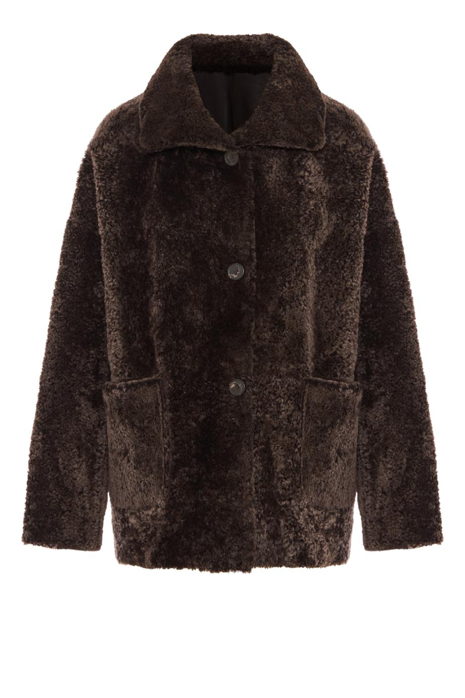 Isabella shearling coat in coffee bean