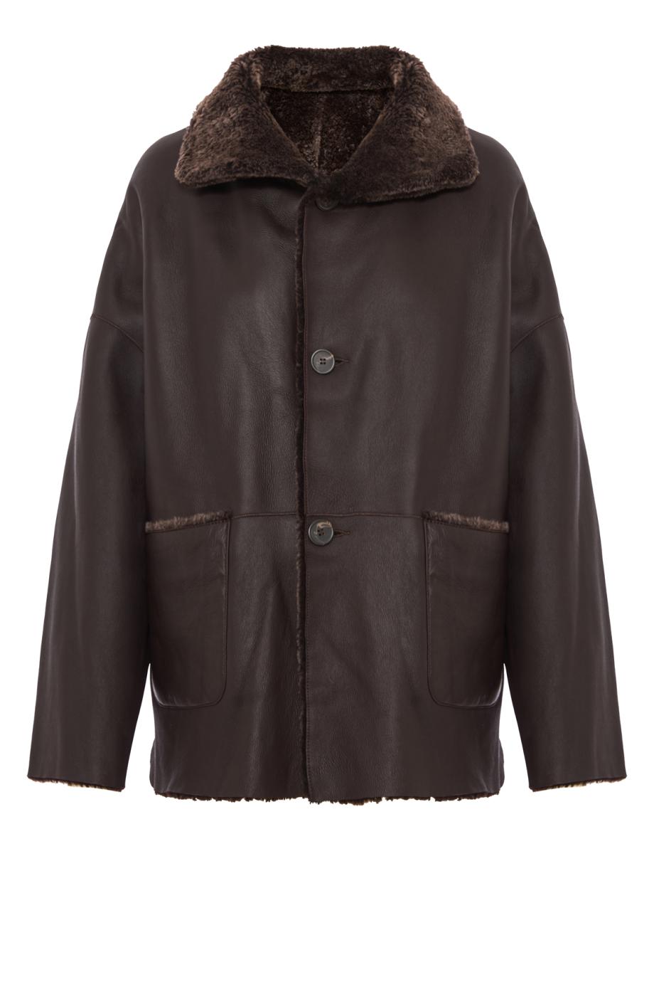 Isabella shearling coat in coffee bean