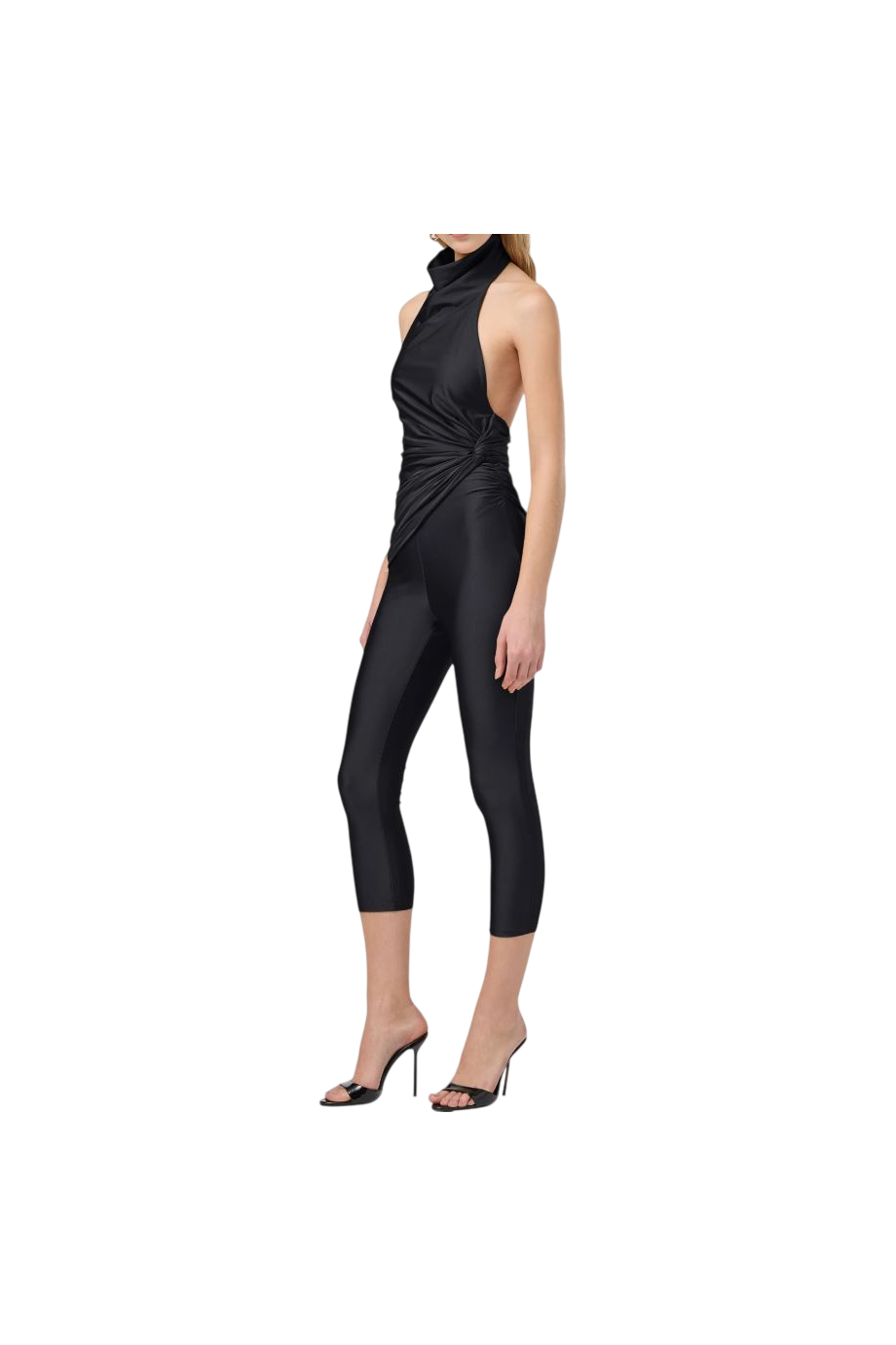 Tatiana halterneck open-back jumpsuit in black