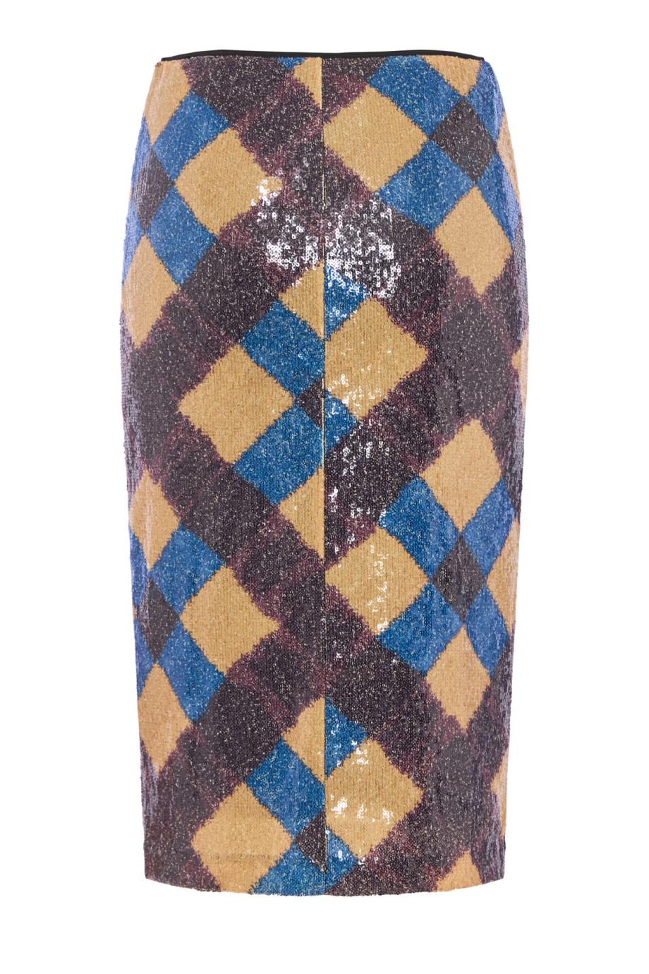 Bianca sequin midi skirt in caraway plaid
