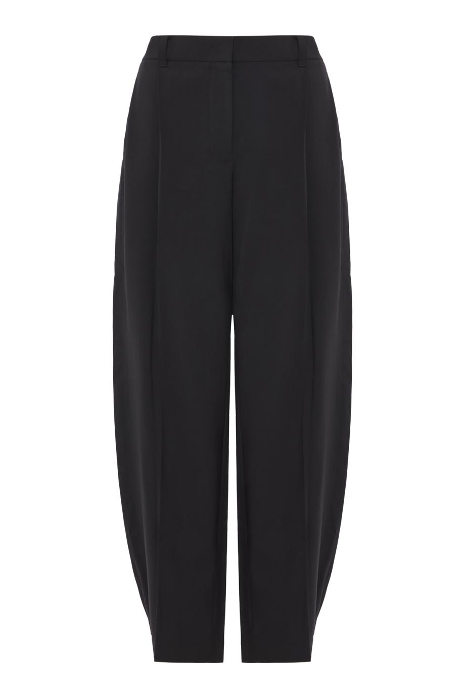 Balloon wool pants in black