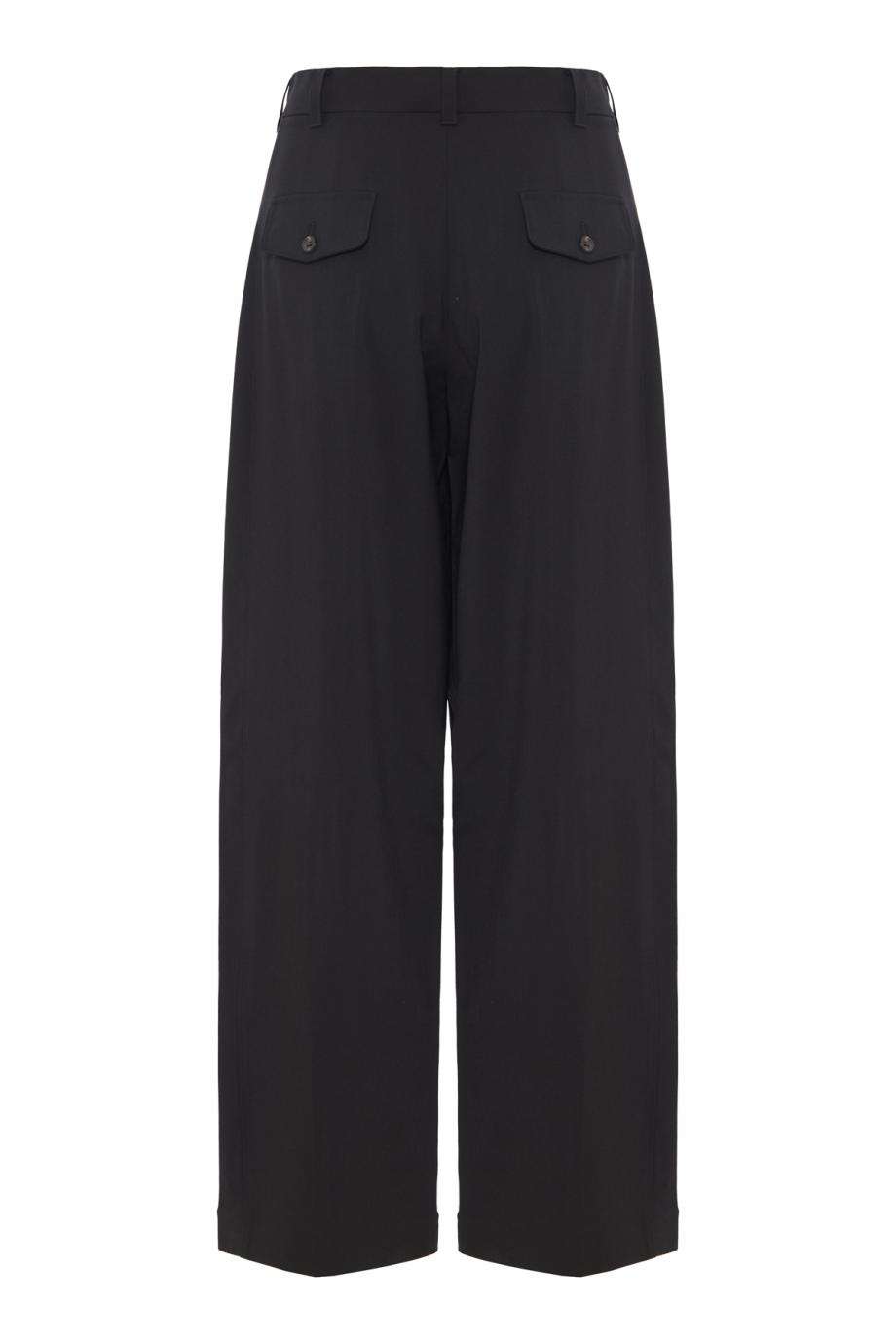 Balloon wool pants in black