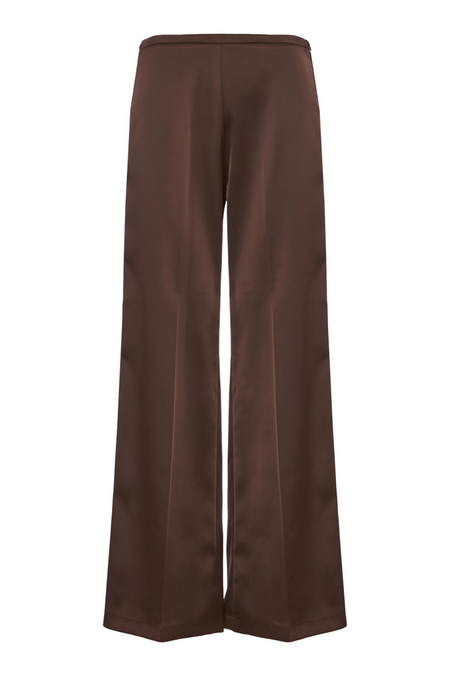Fluid wide-leg pants in coffee