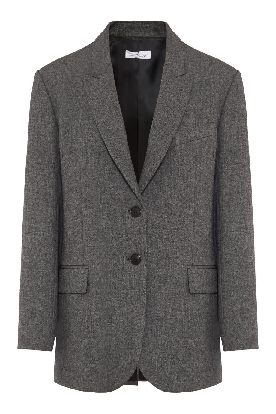 Oversized two-button blazer in anthracite