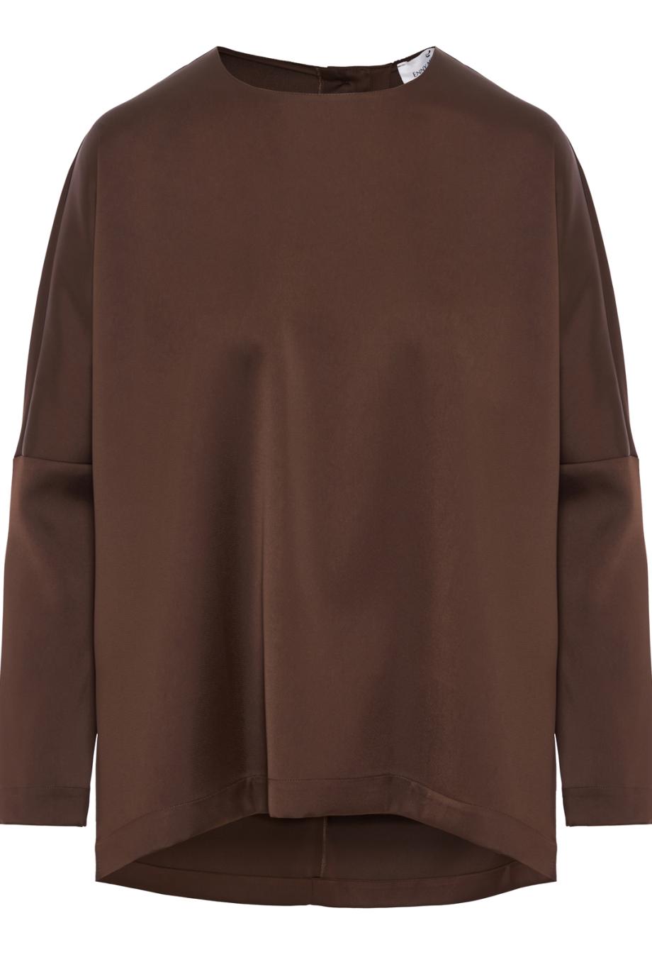 Oversized tunic blouse in coffee