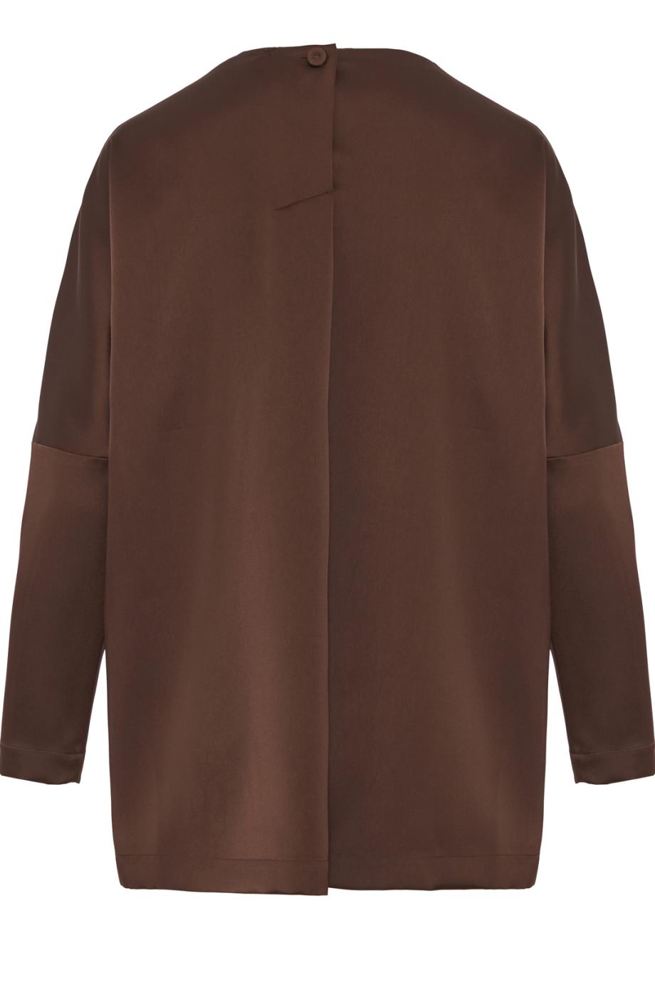 Oversized tunic blouse in coffee
