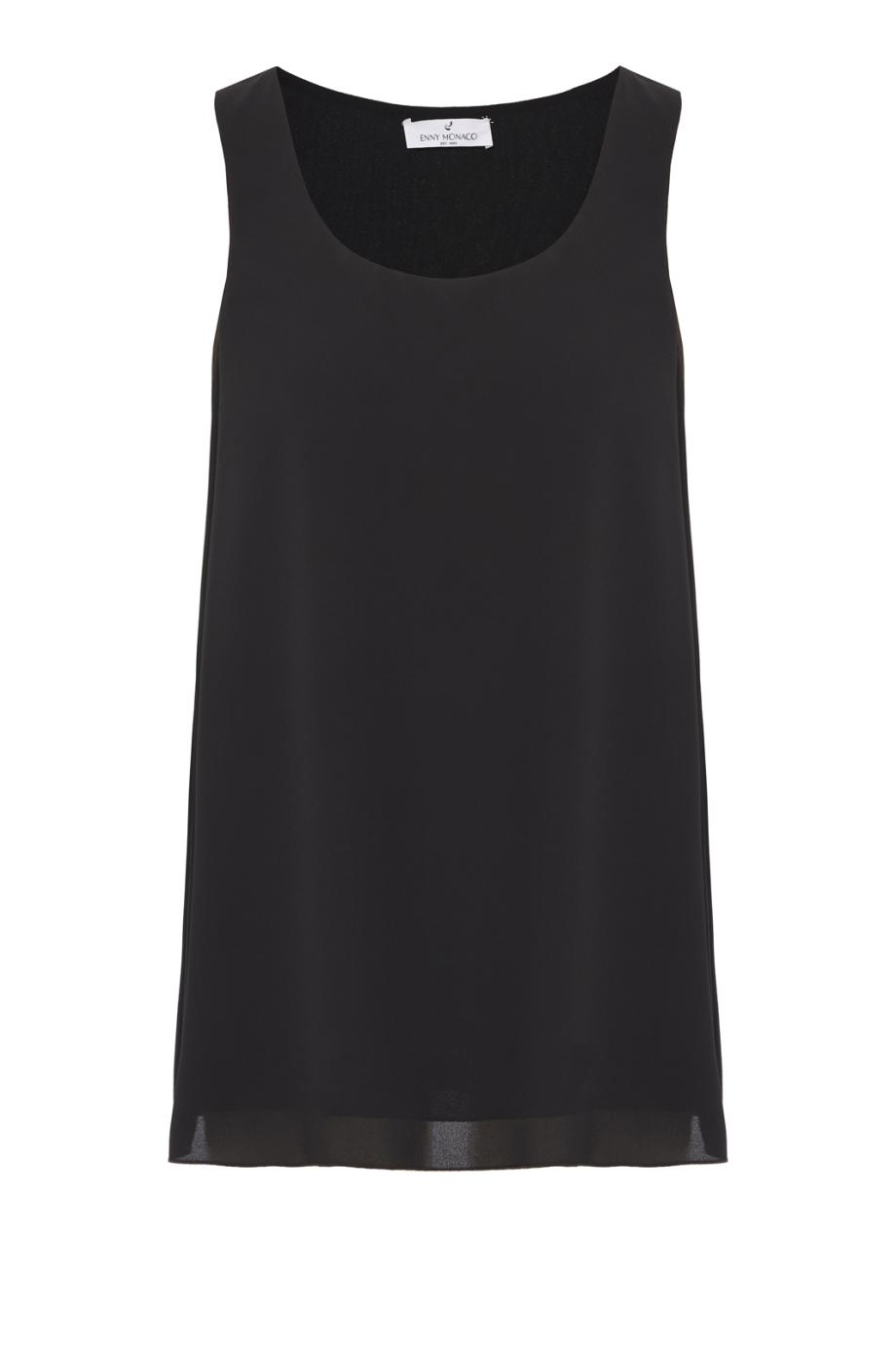 Georgette sleeveless top in black