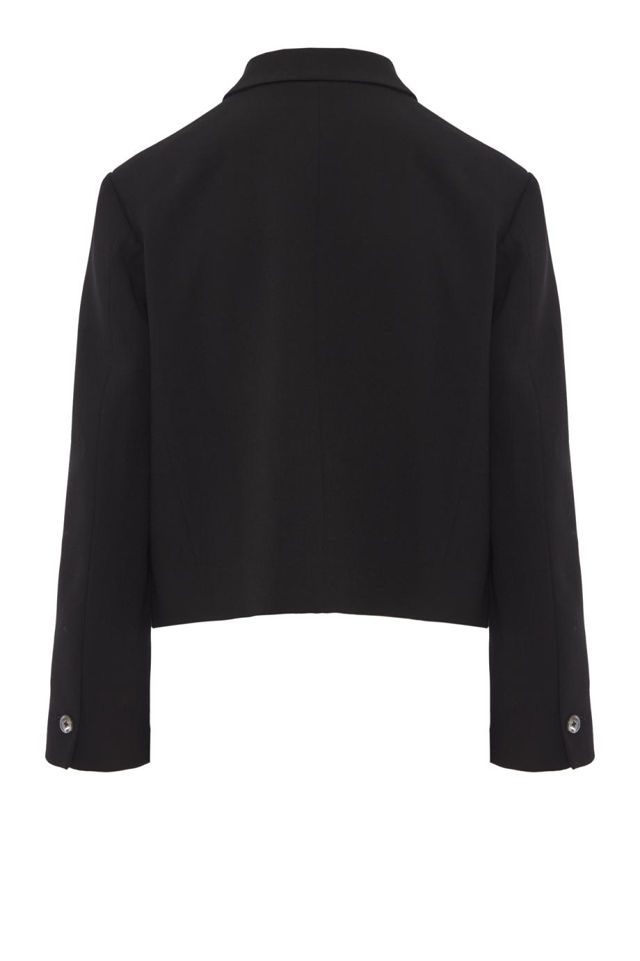 Single-breasted wool jacket in black