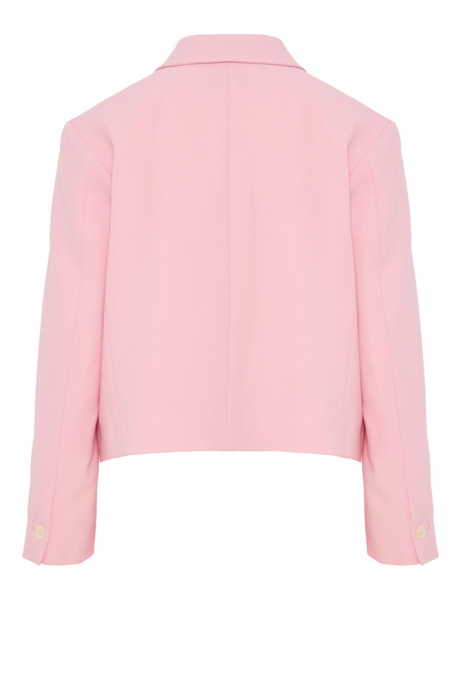 Wool single-breasted jacket in candy pink