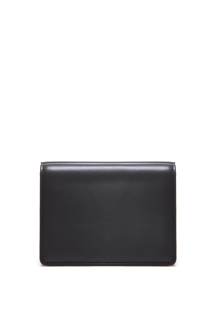 Bettina patent leather wallet on chain in black