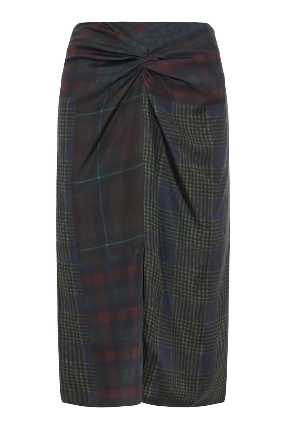 Fred silk flowing midi skirt in navy