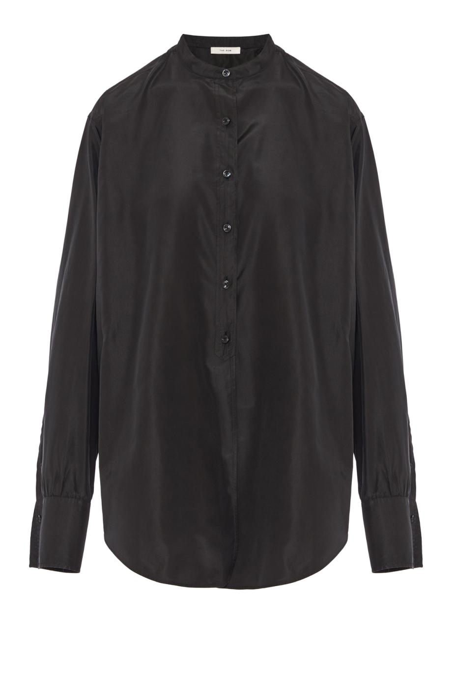 Lula silk taffeta shirt in black