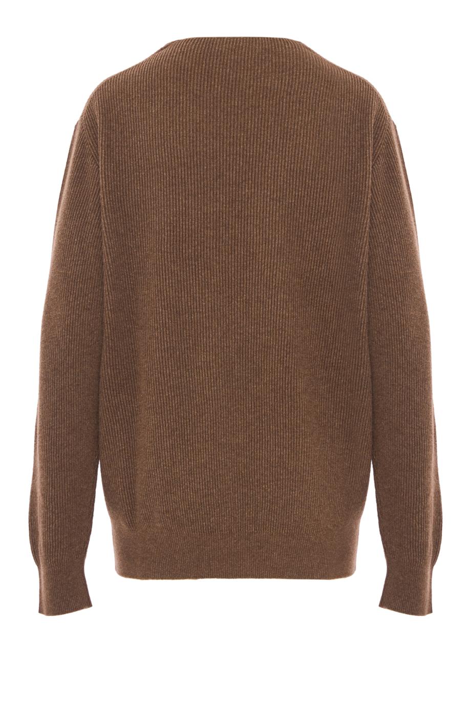 Phef cotton and cashmere v-neck sweater in fudge
