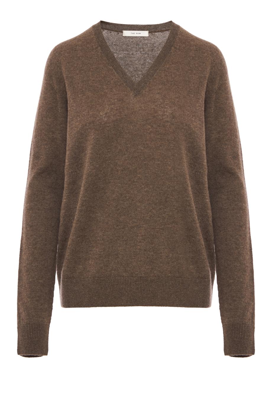 Phora cashmere v-neck sweater in grey taupe