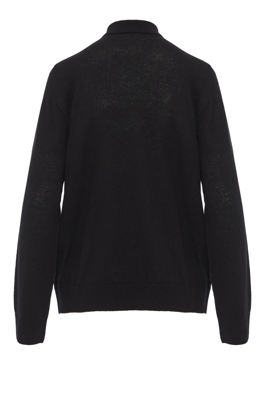 Pashi cashmere polo sweater in black