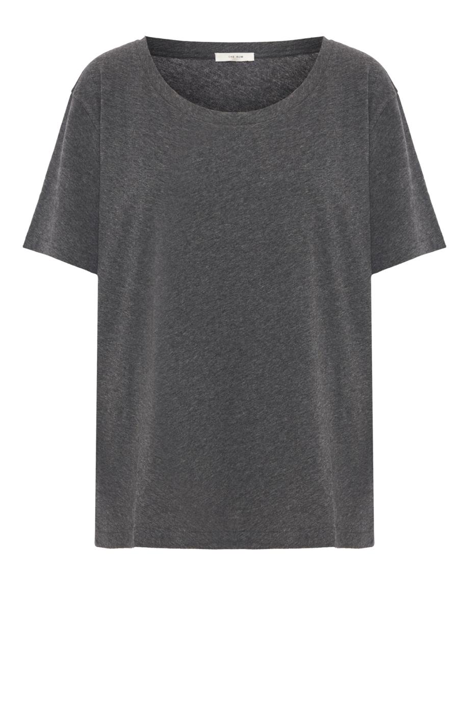 Dera cotton scoopneck t-shirt in charcoal melange