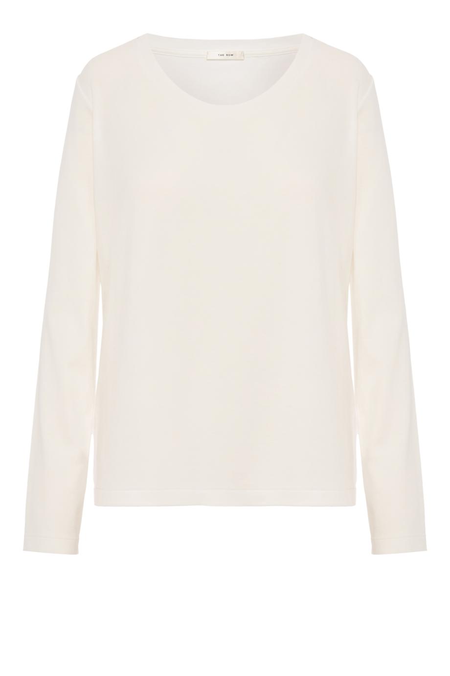 Kalto cotton jersey long-sleeve t-shirt in off white