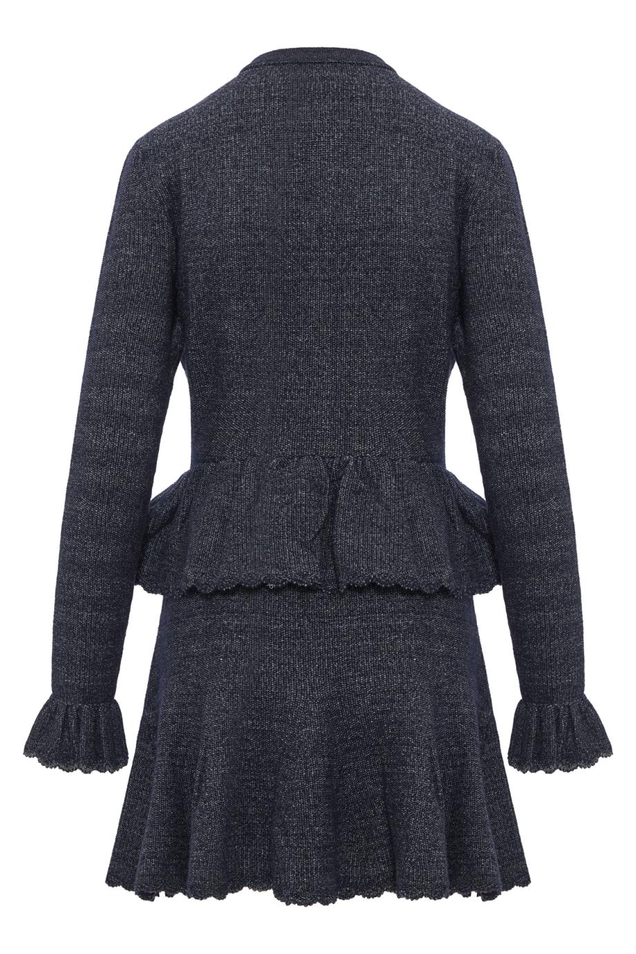 Textured knit mini dress in navy