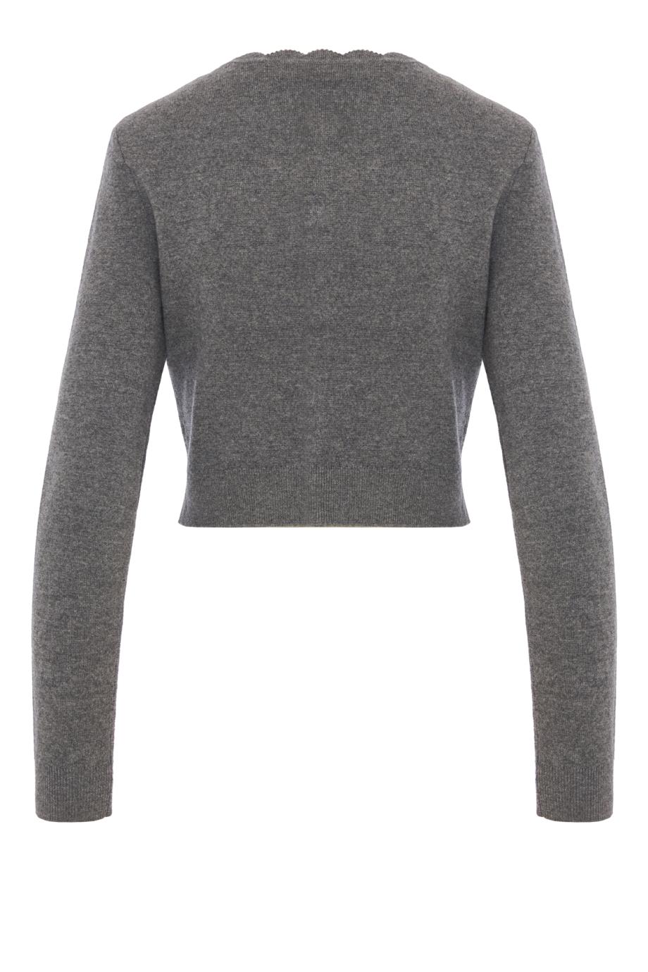 Lace-flower knit cardigan in grey