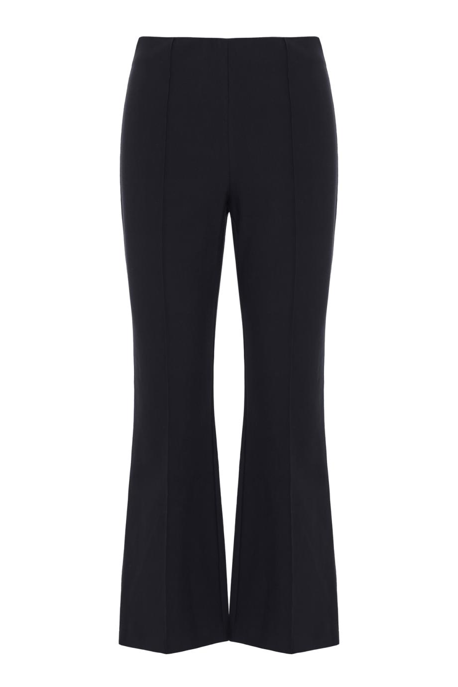 Niki cotton-blend pintuck crop flare pants in coastal blue