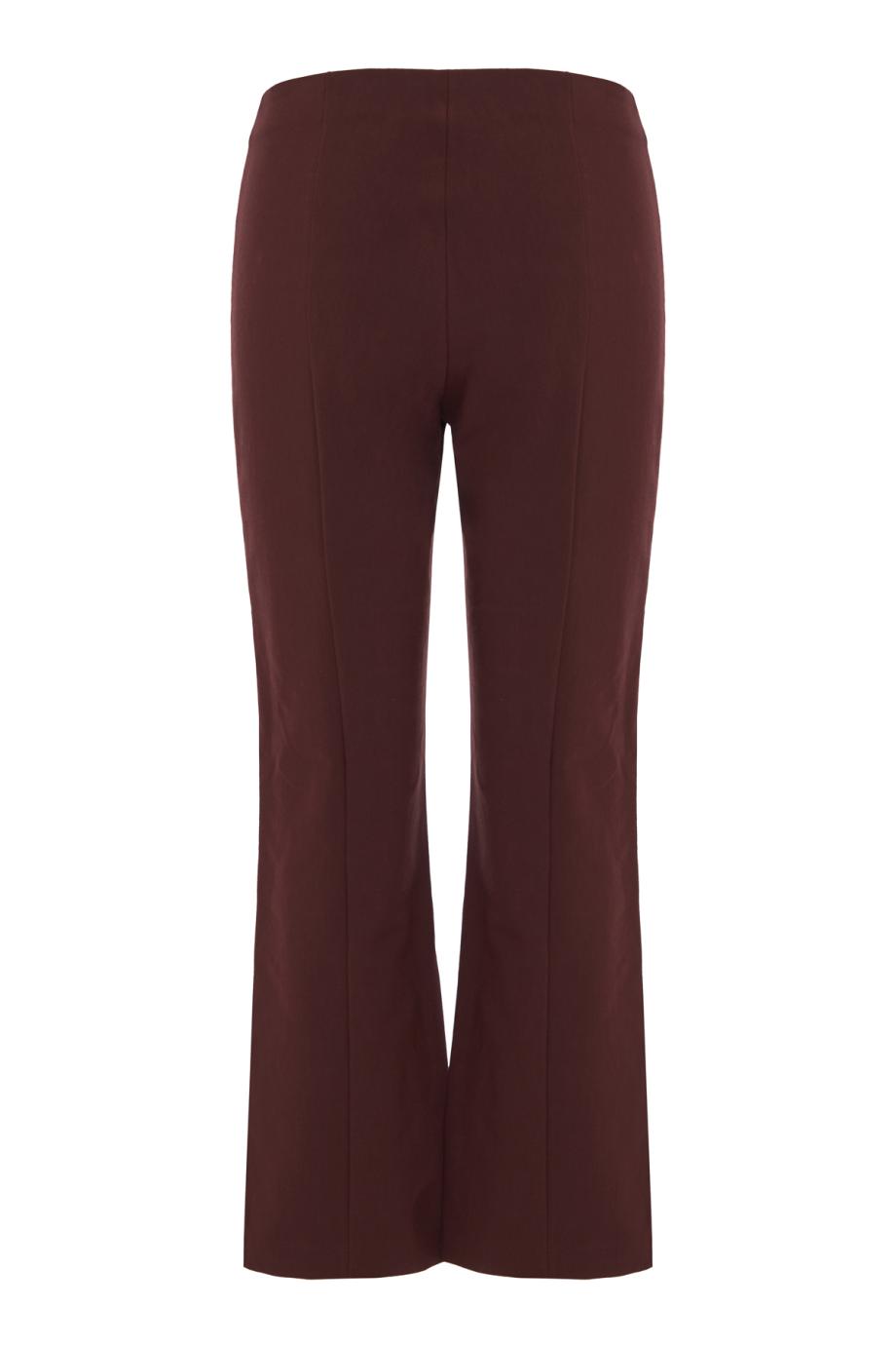 Niki cotton-blend pintuck crop flare pants in cherrywood