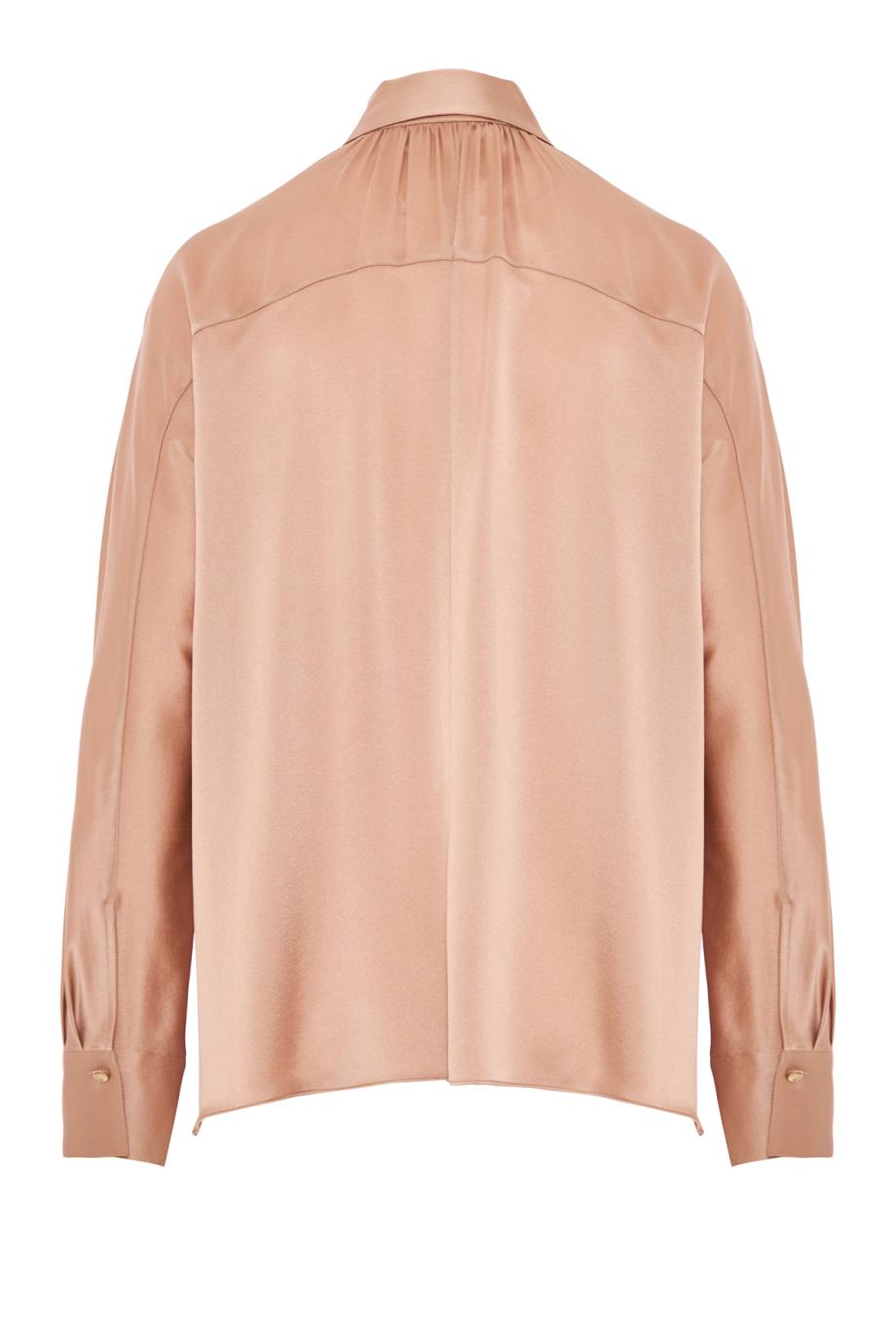 Silk dolman-sleeve blouse in blush