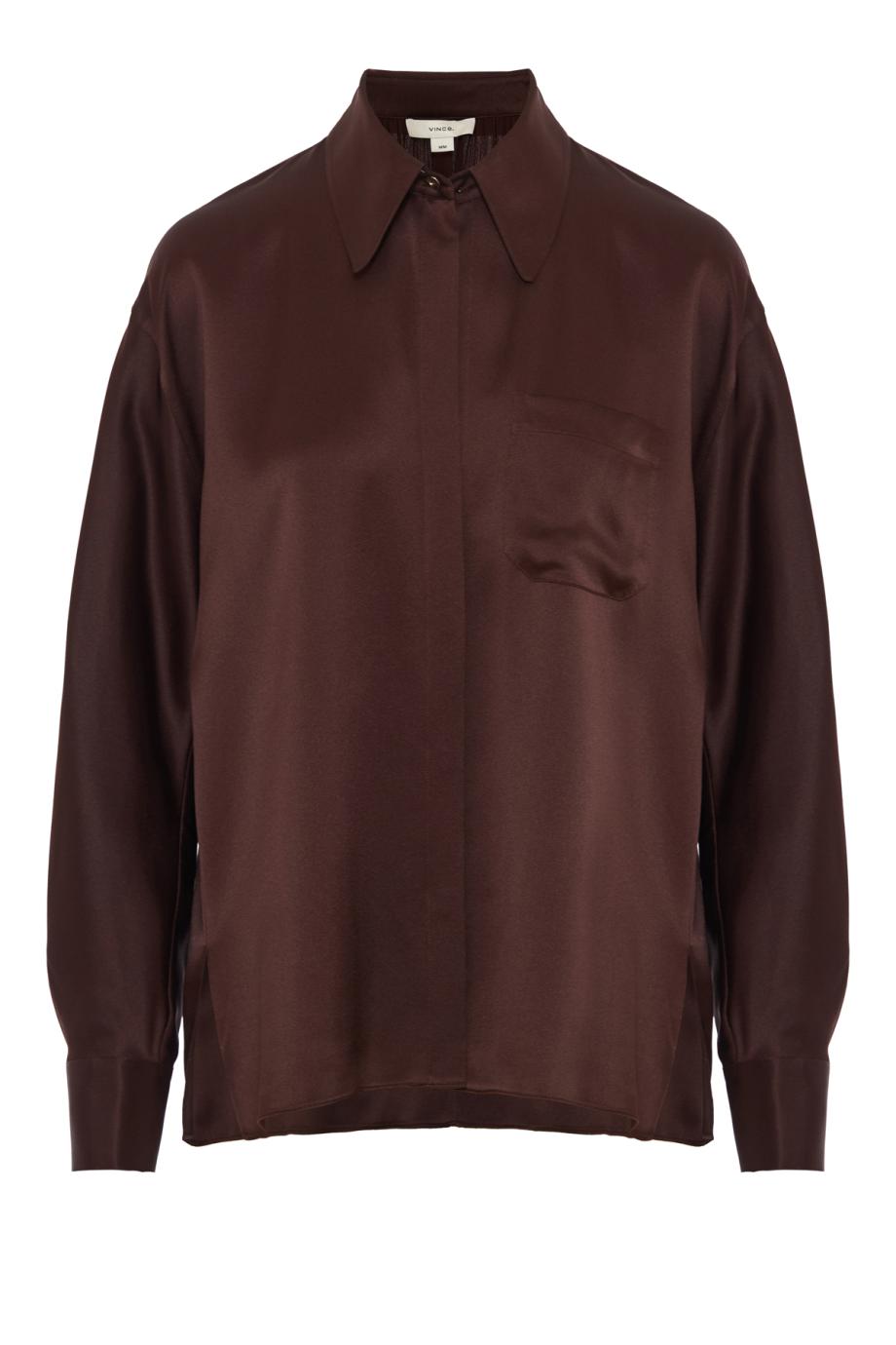 Silk dolman-sleeve blouse in cherrywood