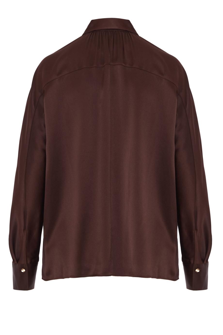 Silk dolman-sleeve blouse in cherrywood